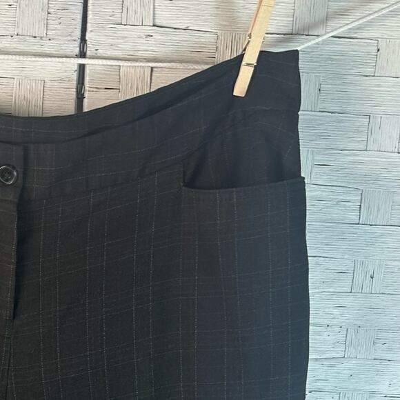 Lane Bryant trouser, black light gray plaid pockets, career evening plus size - Picture 3 of 9